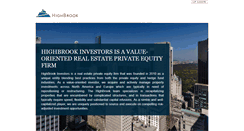 Desktop Screenshot of highbrookinvestors.com
